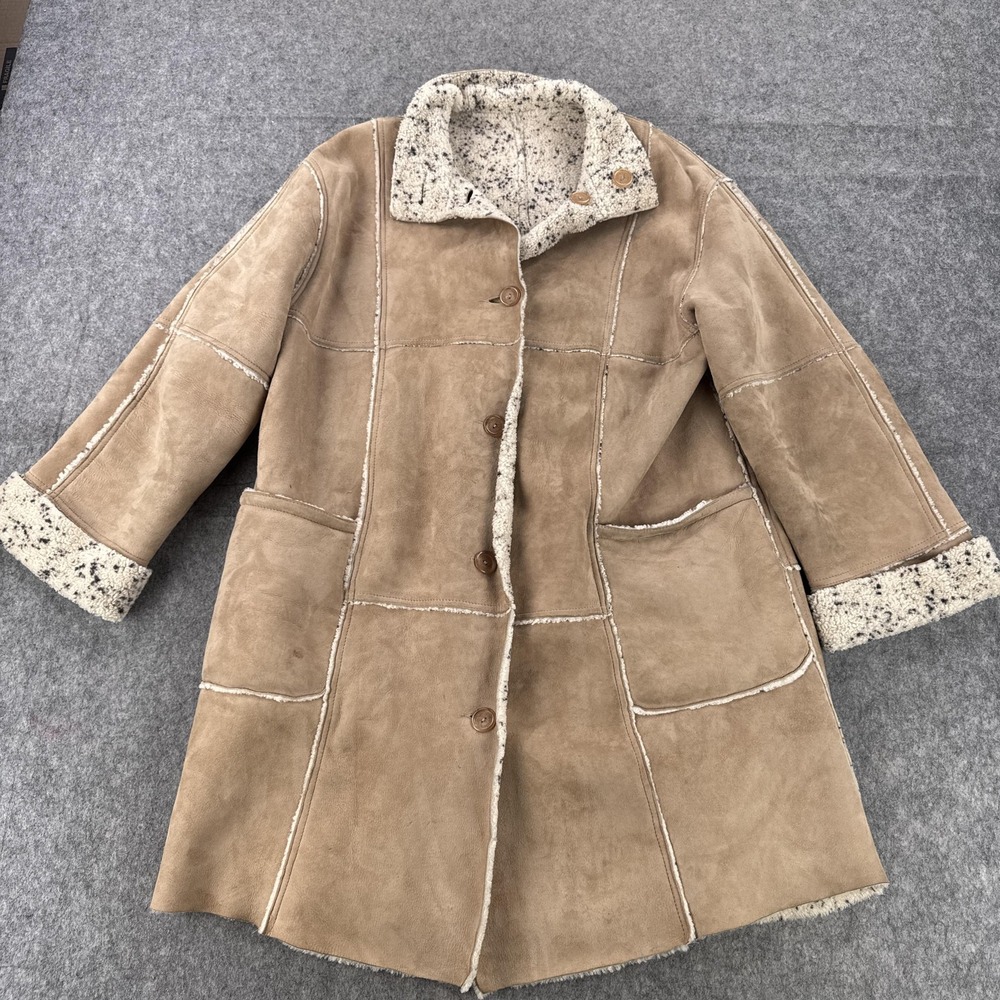 Dominic Bellissimo Penny Lane Coat Womens Large Shearling Leather Wool Lined